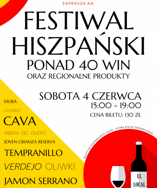 plakat festiwalu hiszpańskiego sobota 4 czerwca 2022 15:00 - 19:00 bilety 130 zł